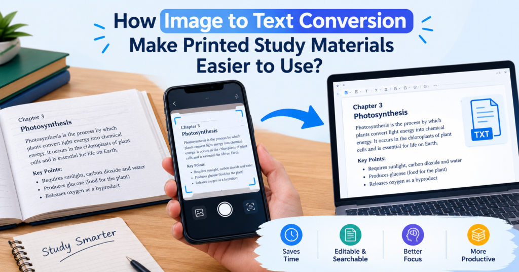How Image to Text Conversion Make Printed Study Materials Easier to Use?